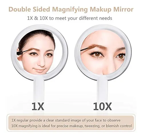 Espejo De Maquillaje De Mano Con Aumento De Doble Cara Gotof