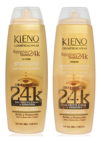 Shampoo + Acondicionador Kleno Egyptian Gold 24k X 350