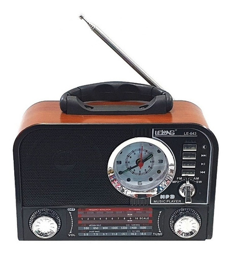 Caixa Som Bluetooth Retrô Vintage Rádio Am Fm Sw Mp3 Usb Aux