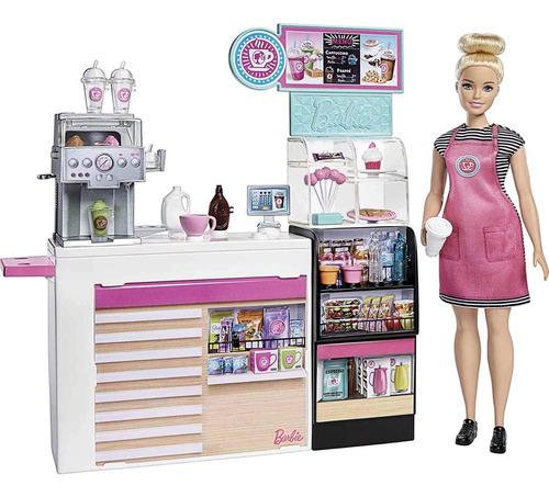 Muñeca Barbie You Can Be Anything, Juego De Cafetería Con Mu