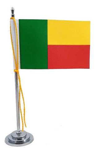 Mini Bandeira De Mesa Benim 15 Cm (mastro)poliéster