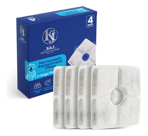 K&j - Filtro De Fuente De Agua Para Mascotas Para Gatos Y Pe