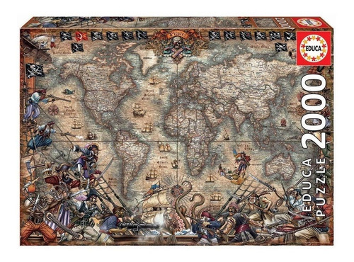 Puzzle Educa X 2000 Mapa De Piratas Mt3 18008 Ttm