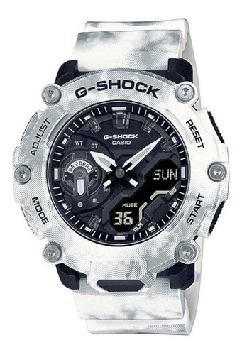 Reloj Casio G-shock Ga-2200gc-7adr Hombre Color De La Correa Blanco Color Del Bisel Blanco Color Del Fondo Negro
