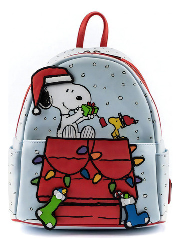 Loungefly Peanuts Gift Giving Snoopy Minibackpack Color Celeste