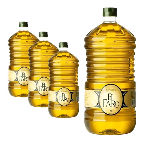 Aceite Oliva Extra Virgen Comestible El Faro De 3lts X 4