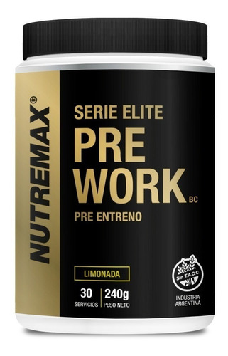 Pre Workout Beta Alanina Arginina Cafeína Vitamina Nutremax Sabor Limonada