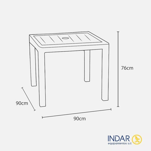 Juego Mesa 90x90 + 4 Sillas C/brazo Simil Rattan Jardin Bar