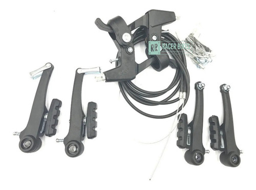 Set Frenos Bicicleta V-brake Power Completos Con Manijas