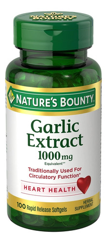 Natures Bounty Garlic Extracto De Ajo 1000mg 100 Softgels