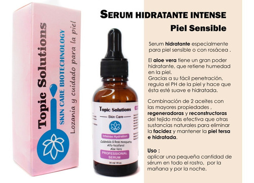 Serum Hidratante Intense Regenerante Rosa Mosqueta Aloe Vera