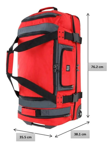 Maleta Duffle Ful Negro Bolsa De Viaje Ruedas De 30 Pulgadas