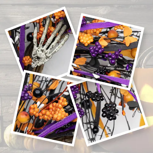 Corona De Halloween Con Forma De Esqueleto Violeta Y Perenne