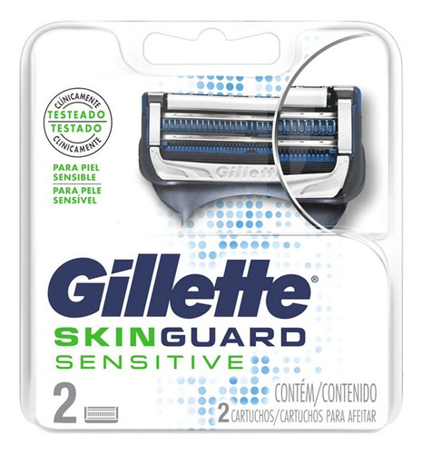 Cartuchos Para Rastrillo Gillette Skinguard 2 Piezas