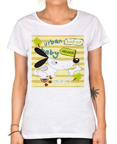 Remera De Mujer Urban Baby Keep Out City Park Dog
