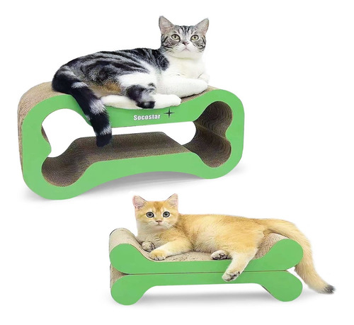 Cama Rascadora Grande 2 En 1 Para Gatos, Cartón Rascador Par