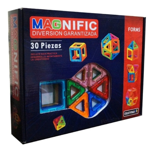 Imagen 1 de 10 de Bloques Imanes Didáctico Magnéticos Magnific Forms 30 Piezas