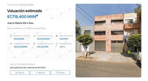 Venta De Departemaneto En Juan Mateos, Obrera