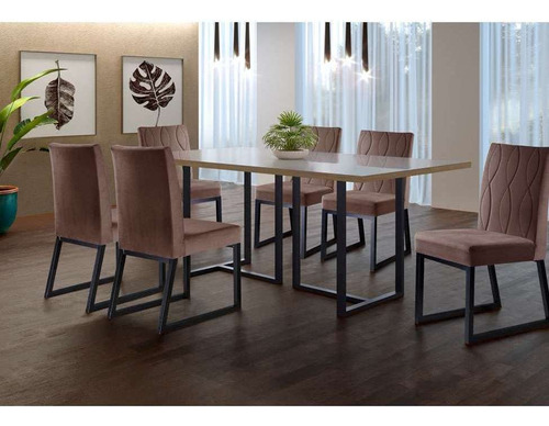 Mesa De Jantar Retangular Atena Com Tampo De Vidro Preta