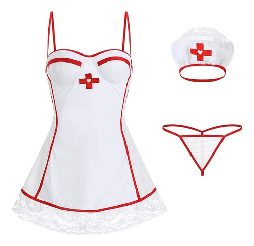 Disfraz Porno Para Cosplay, Uniforme De Enfermera Badydoll,