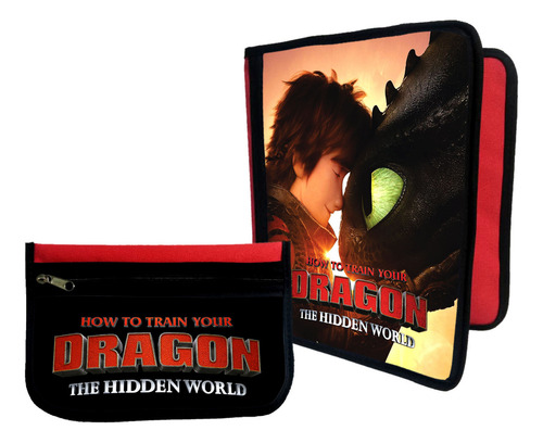 Combo Carpeta + Cartuchera Entrenar A Tu Dragon #75