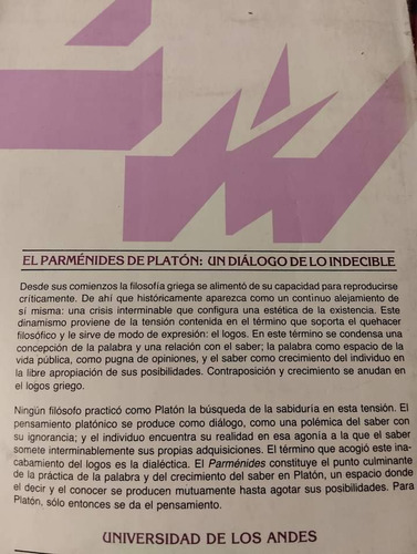 José Lorite Mena, El Parménides De Platón: Un Diálogo De Lo