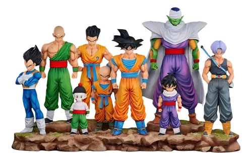Set 9 Figuras Dragon Ball Z Goku Vegeta Gohan Con Base 28cm