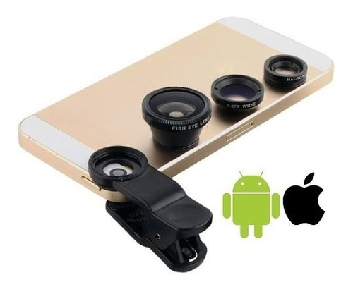 Lente Ojo De Pez 3 En 1 Universal Samsung iPhone Monopod Sel