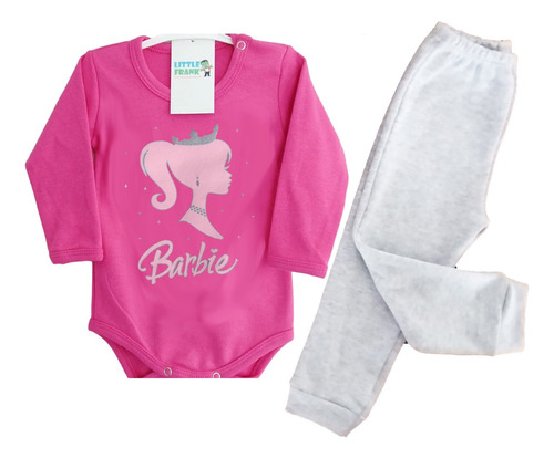 Conjunto Bebe Body Manga Larga Pantalon Barbiee Doll Toy