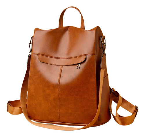 Mochila De Viaje Mochila De Cuero Pu Impermeable Con Correa
