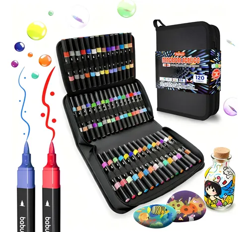 Kit Canetas Marcador Acrílico Permanentes 120 Cores 120 Cores — R$ 139,32 em Mercado Livre, 46% OFF