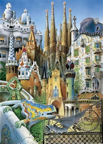 Imagen 1 de 3 de 11874 Gaudi Collage Rompecabezas Mini 1000 Piezas Educa