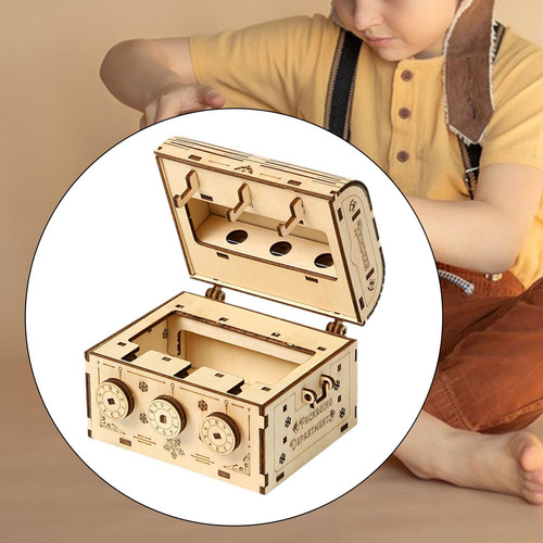 Caja De Madera Con Forma De Rompecabezas 3d, Modelo De Caja