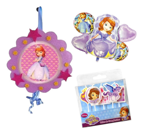 Piñata Globos Y Velas De La Princesa Sofia