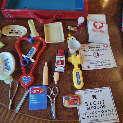 Juego Maletín Kit Estuche De Medico De Mickey Mouse Grande (Usado)