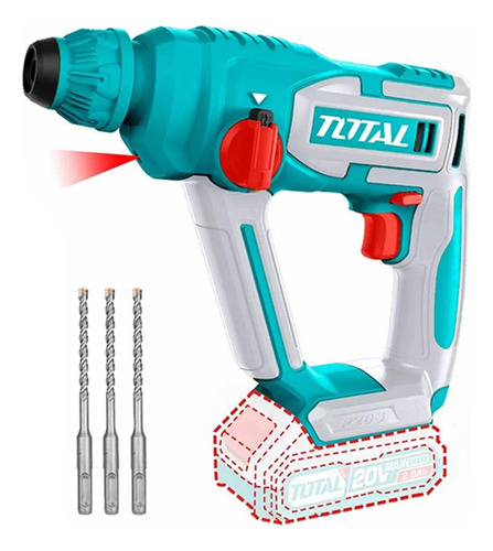 Rotomartillo Inalámbrico 20v Sds Plus Total Trhli20168