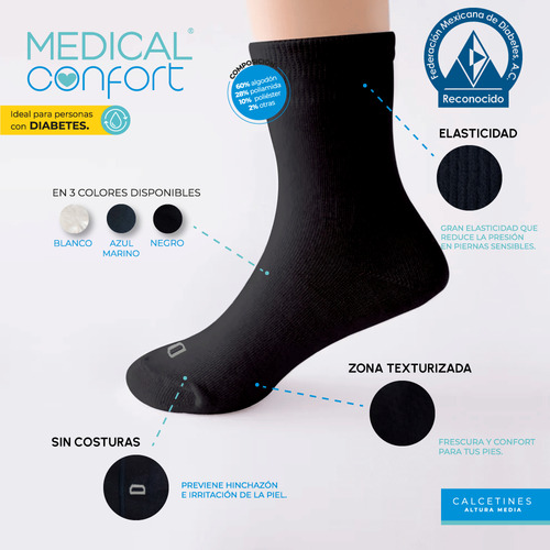 Calcetines Para Diabéticos 3 Pares