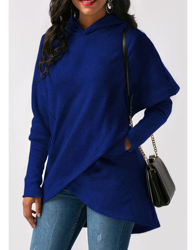 Sudadera Casual De Moda Dama Cruzada Con Capucha
