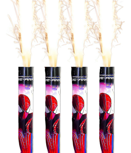 Vela Bengala Decorada Hombre Araña X1u - Cotillón Waf