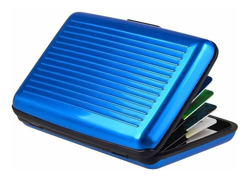 Mini Billetera Wallet Portadocumentos Tarjetero Azul