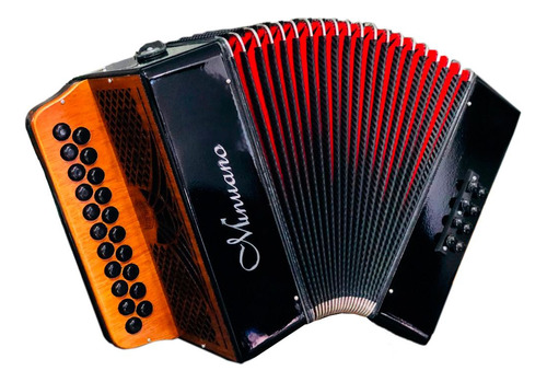 Acordeon 8 Baixos Minuano 8/21 Black Wood - Gaita De Botão