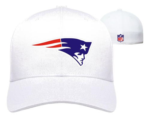 Gorra Blanca Nfl Patriotas Flex Cerrada Alto Relieve