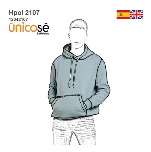 ( Moldes De Ropa)  Buzo Basico Oversize Hombre 2107