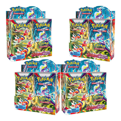 Pokémon 4x Booster Box 144 Pacotes Escarlate Violeta Copag