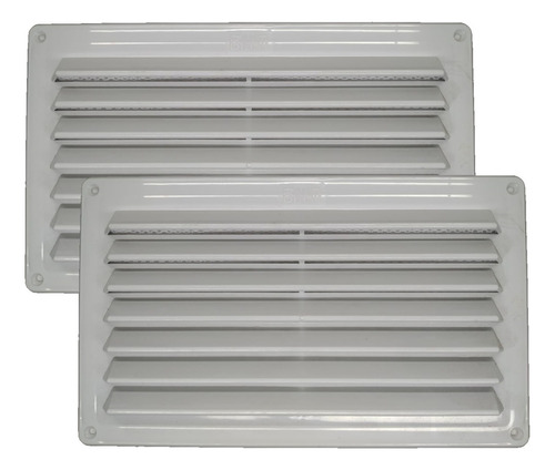 Kit Com 02 Grelhas De Ventilação Com Tela 17 X 28 X 3 Cm