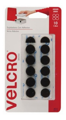 Circulos De Velcro Sujetador Negro Adhesivos Resistentes 10