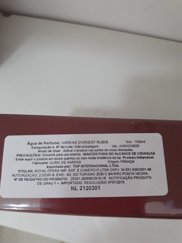 Varens D Orient Rubis Edp 100ml Feminino Original