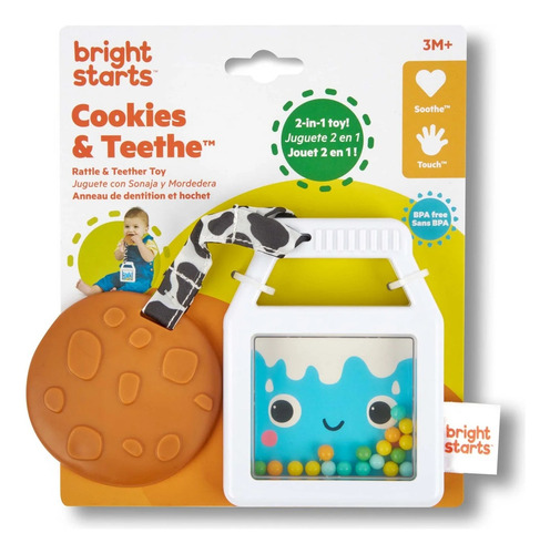 Sonajero Y Mordedor 2 En 1 Cookies & Teethe De Bright Starts