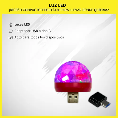 Luz Led Acesorio Para Celular Parlante Pc Auto Usb Tipo C