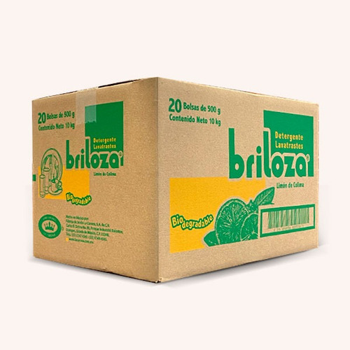 Briloza Lavatrastes En Polvo Caja Con 20 Bolsas De 500 G